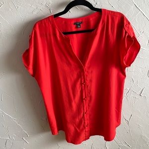 Ann Taylor Petite LP burnt orange blouse